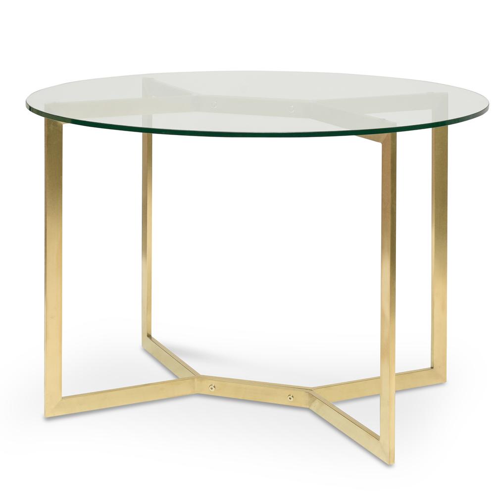 2m Round Glass Dining Table - Gold Base