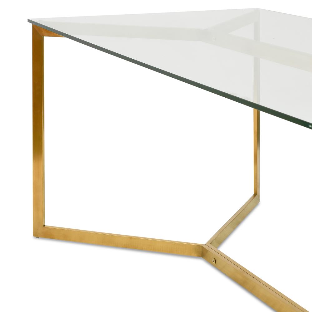 1.9m Glass Dining Table - Gold Base