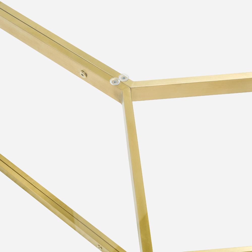 1.9m Glass Dining Table - Gold Base