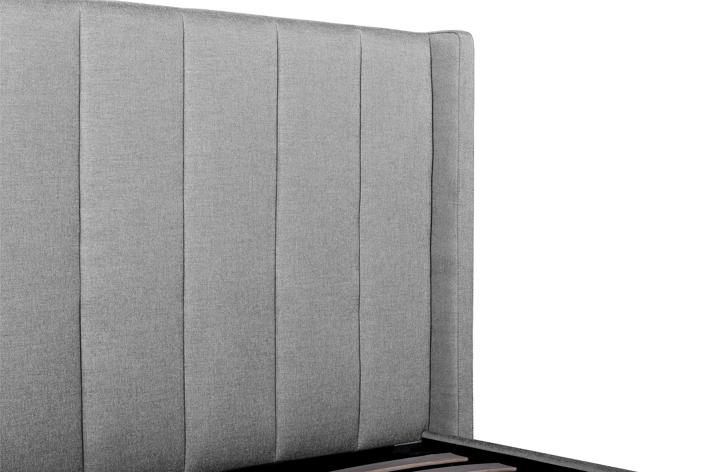Fabric Queen Bed Frame - Pearl Grey with Storage - image 5