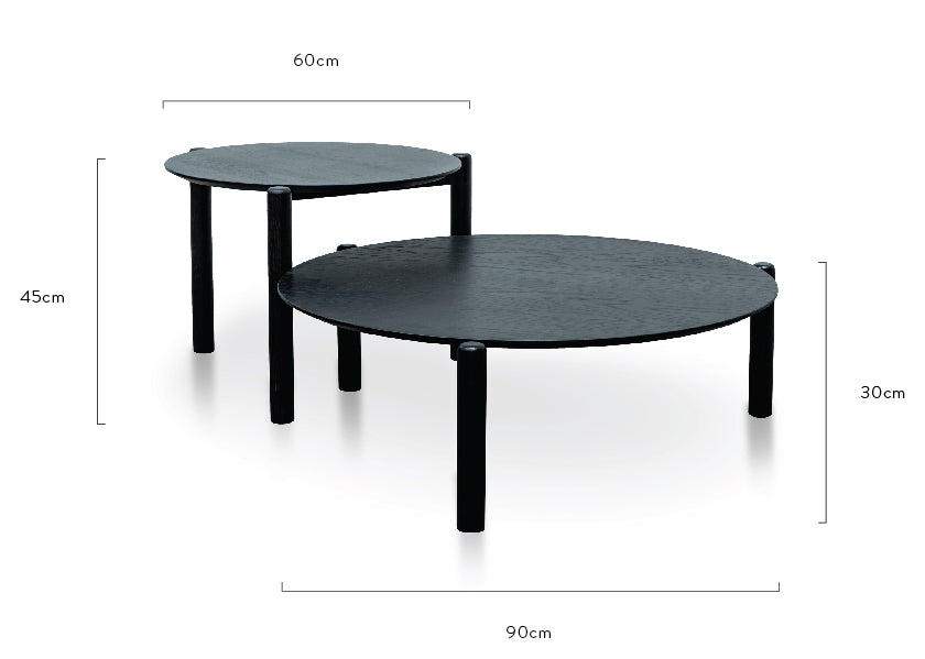 Temila Nest of Coffee Tables - Black