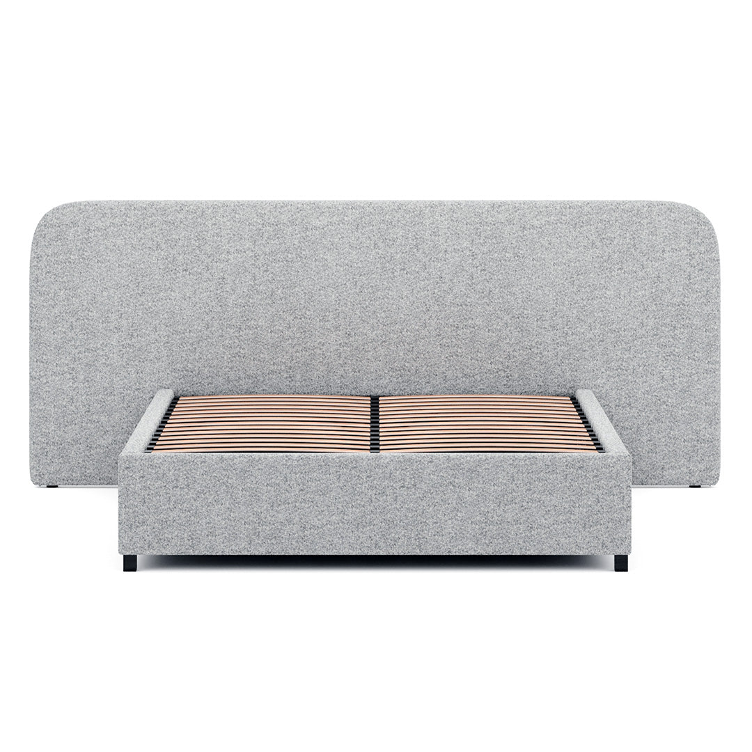 Queen Sized Bed Frame - Dusty Pepper Boucle with Storage - image 2