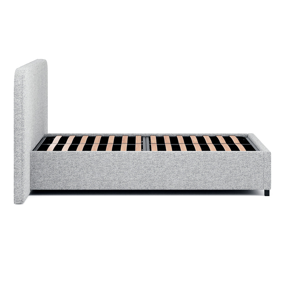 Queen Sized Bed Frame - Dusty Pepper Boucle with Storage - image 3