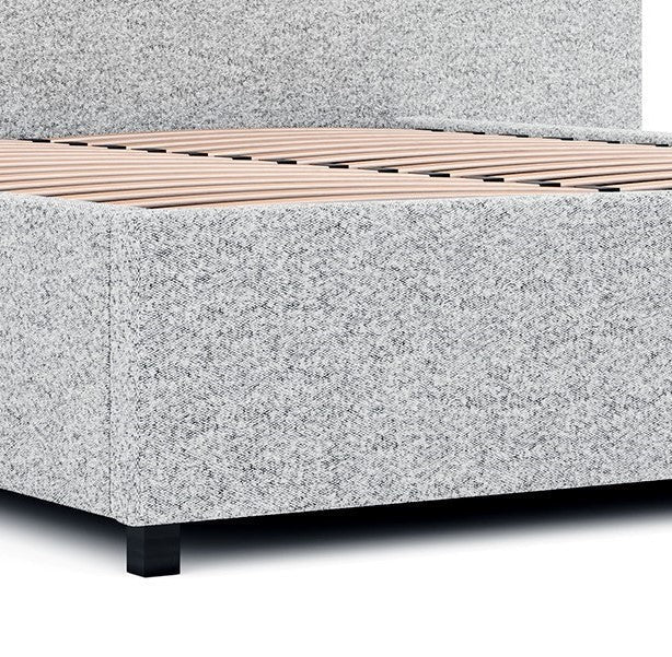 Queen Sized Bed Frame - Dusty Pepper Boucle with Storage - image 5