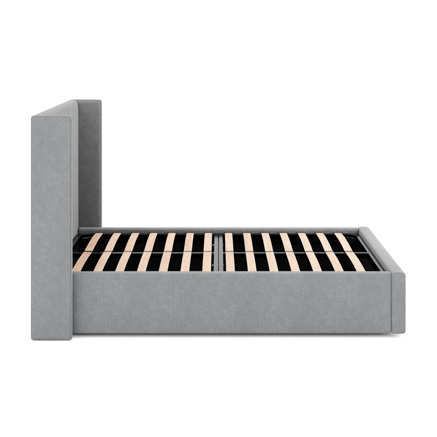 Wide Base Queen Sized Bed Frame - Flint Grey