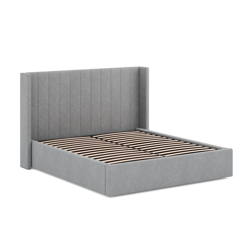 Wide Base King Sized Bed Frame - Flint Grey