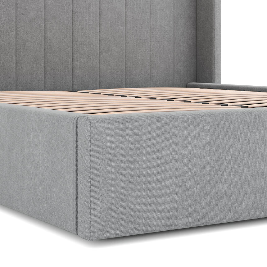 Wide Base King Sized Bed Frame - Flint Grey