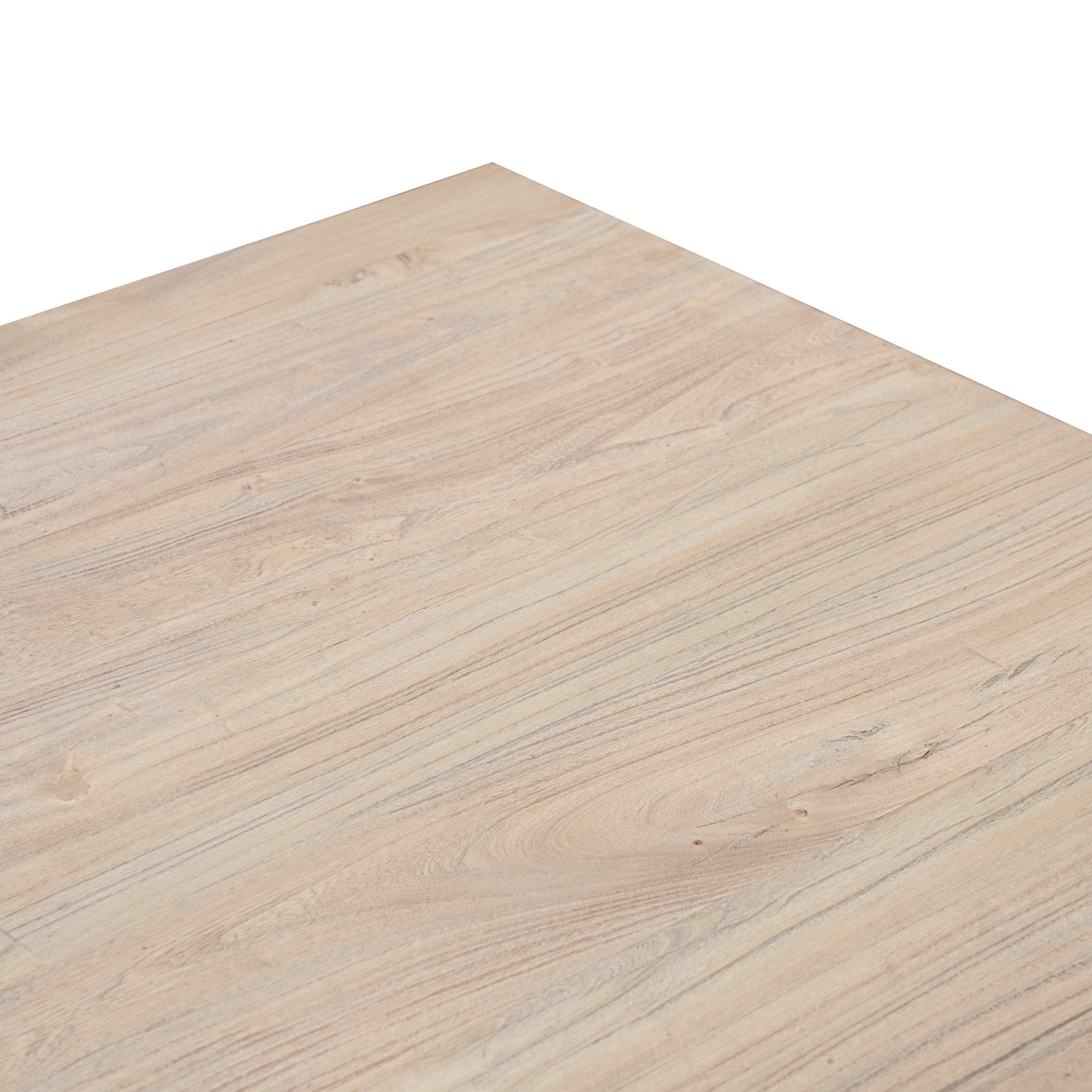 Dalton Reclaimed Elm Wood Dining Table 3m - Rustic Natural - Thick Top