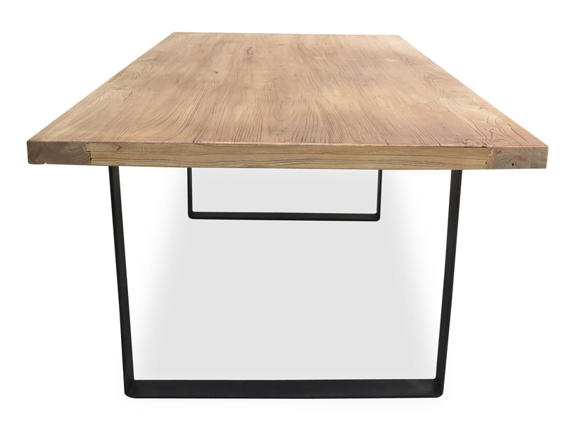 Reclaimed Elm Wood Table 1.5m - Rustic Natural - image 4