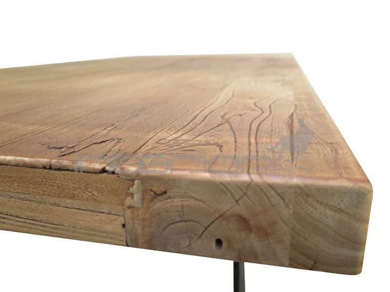 Reclaimed Elm Wood Table 1.5m - Rustic Natural - image 8