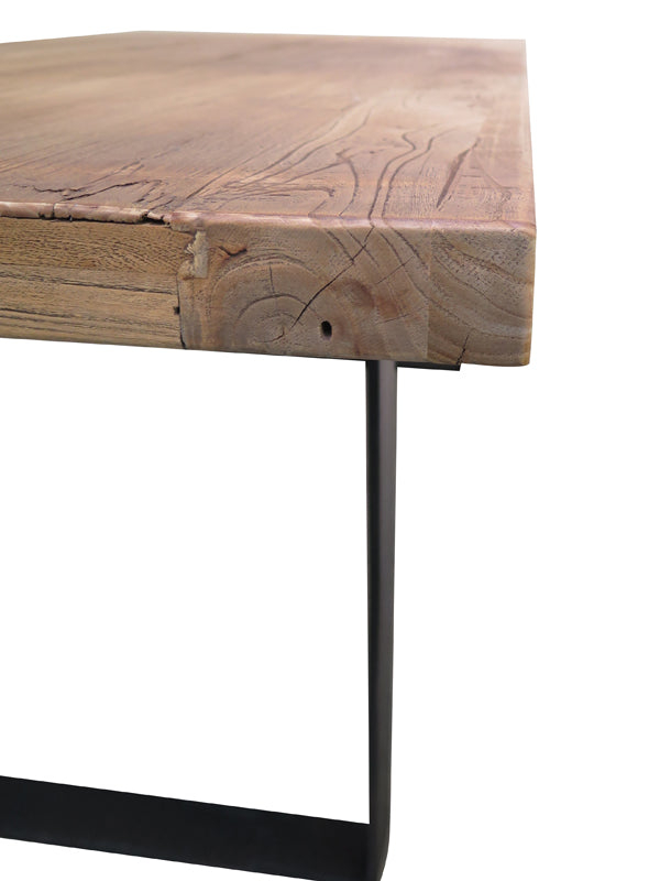 Reclaimed Elm Wood Table 1.5m - Rustic Natural - image 3