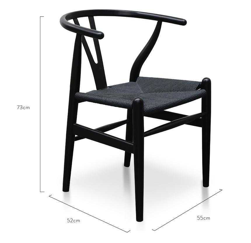 Cord Dining Chair - Full Black(Set of 2)