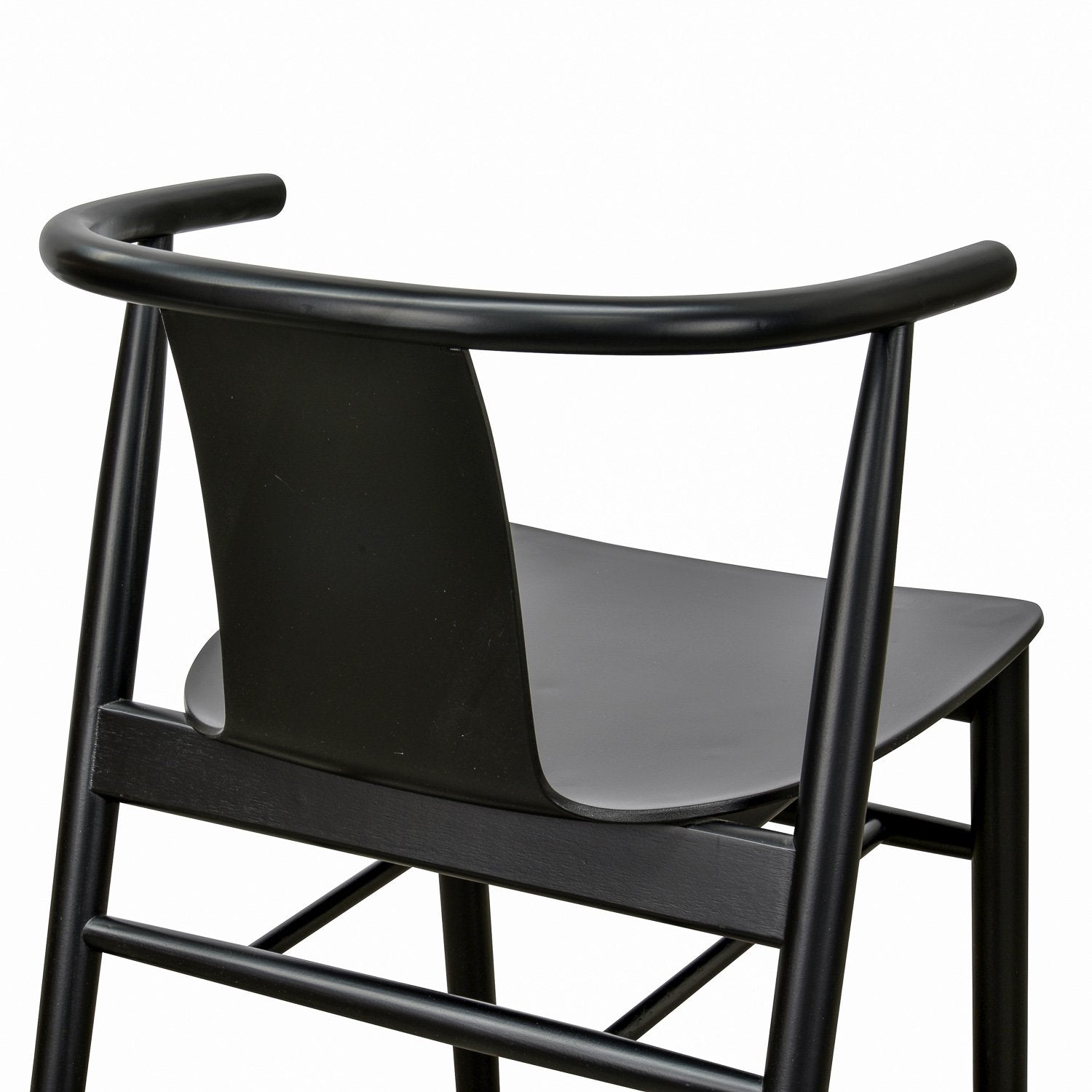 Set of 2 - Dean Wooden Dining Chair - Full Black