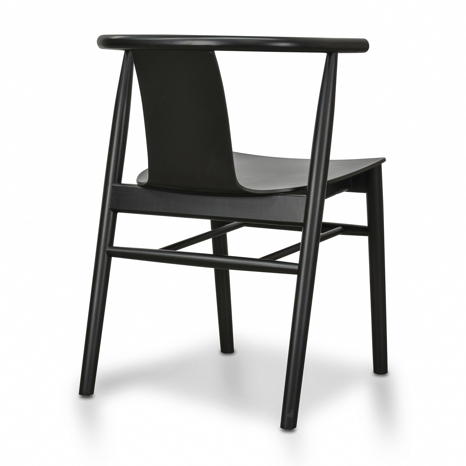 Set of 2 - Dean Wooden Dining Chair - Full Black