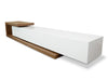2.4m-3.07m TV Entertainment Unit - Walnut - White - image 3