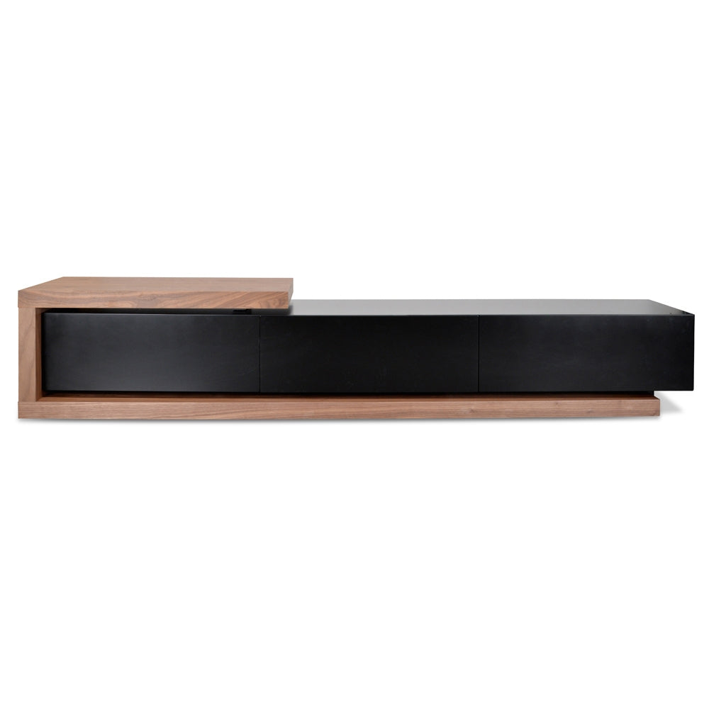 Extendable TV Entertainment Unit - Walnut - Black matt - image 2