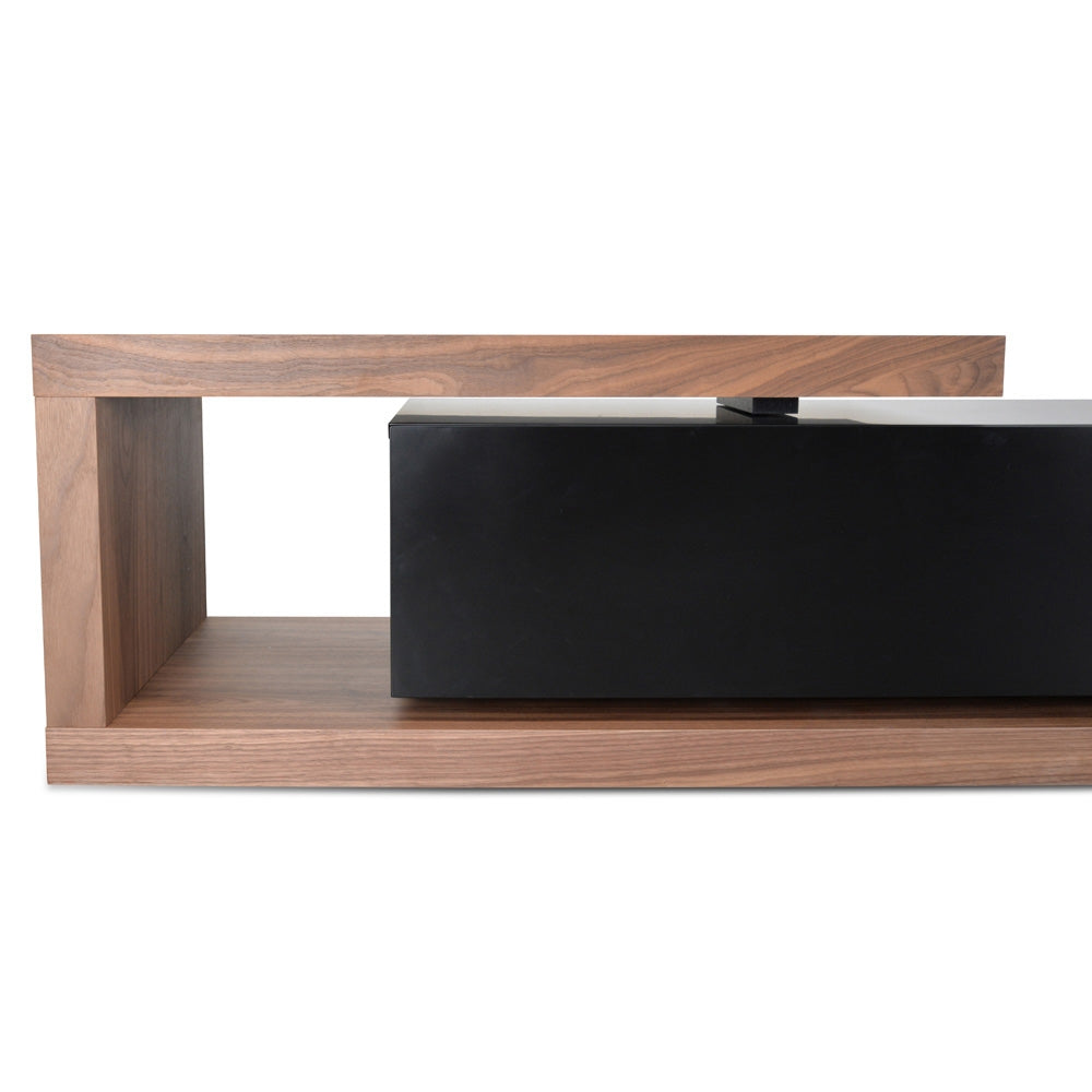 Extendable TV Entertainment Unit - Walnut - Black matt - image 3