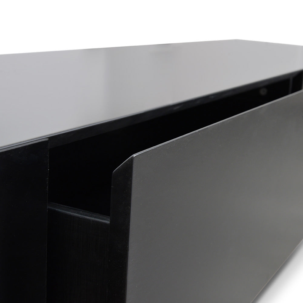 Extendable TV Entertainment Unit - Walnut - Black matt - image 6