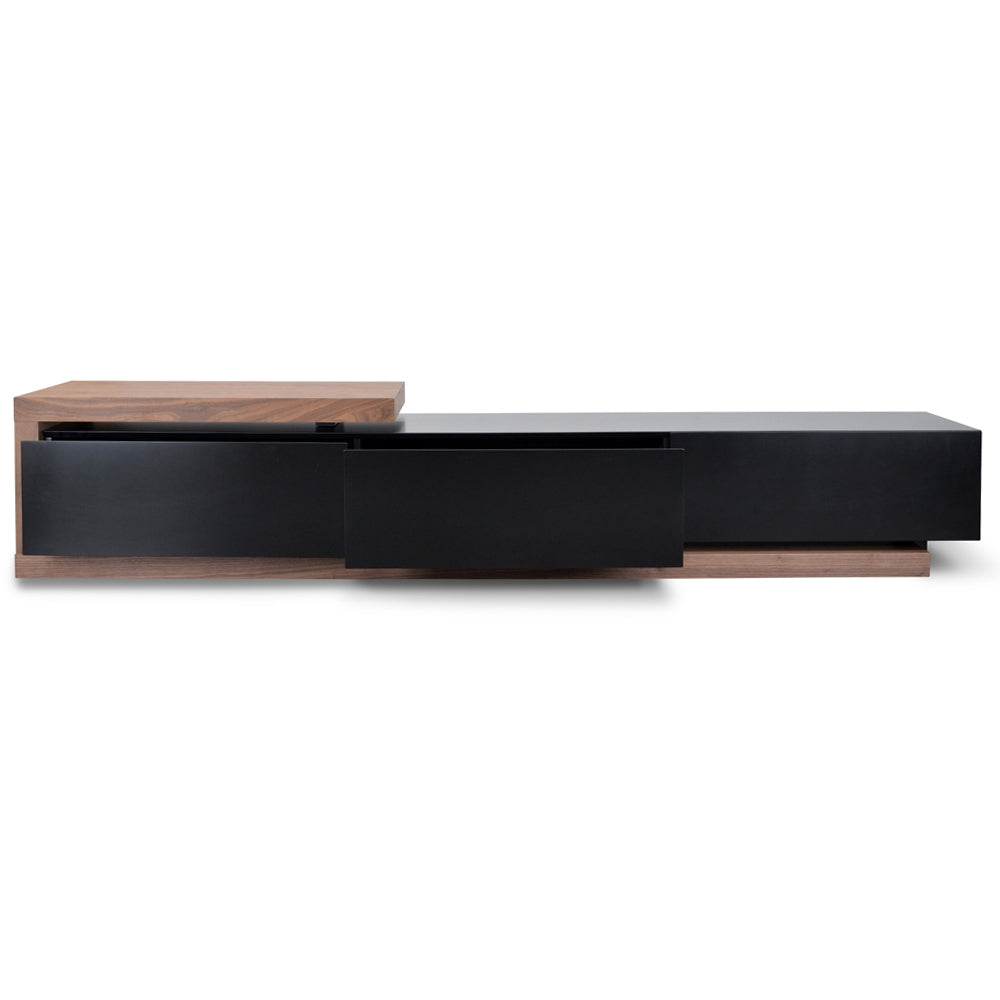 Extendable TV Entertainment Unit - Walnut - Black matt - image 7