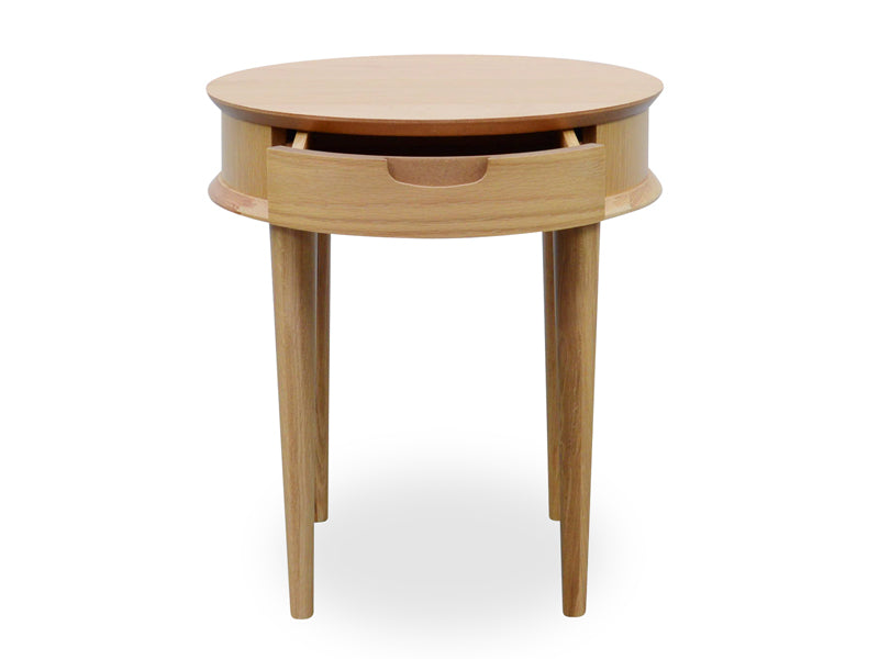 Ragna Scandinavian Lamp Side Table with Drawers - Natural