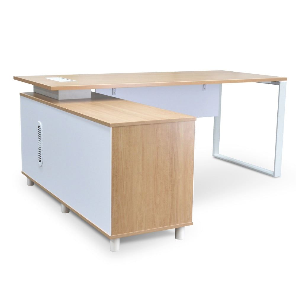 180cm Executive Office Desk With Left Return - Natural - image 7