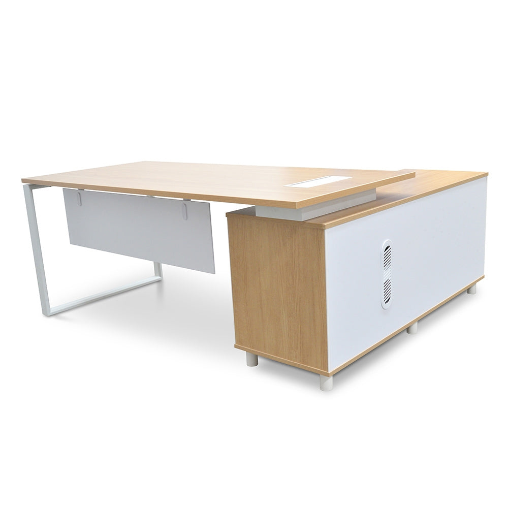 180cm Executive Office Desk With Left Return - Natural - image 9