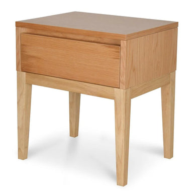Showcasing Derata Bedside Table - Natural Oak ST2163-CN Bedside Table by Calibre Furniturs