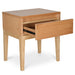 Showcasing Derata Bedside Table - Natural Oak ST2163-CN Bedside Table by Calibre Furniturs