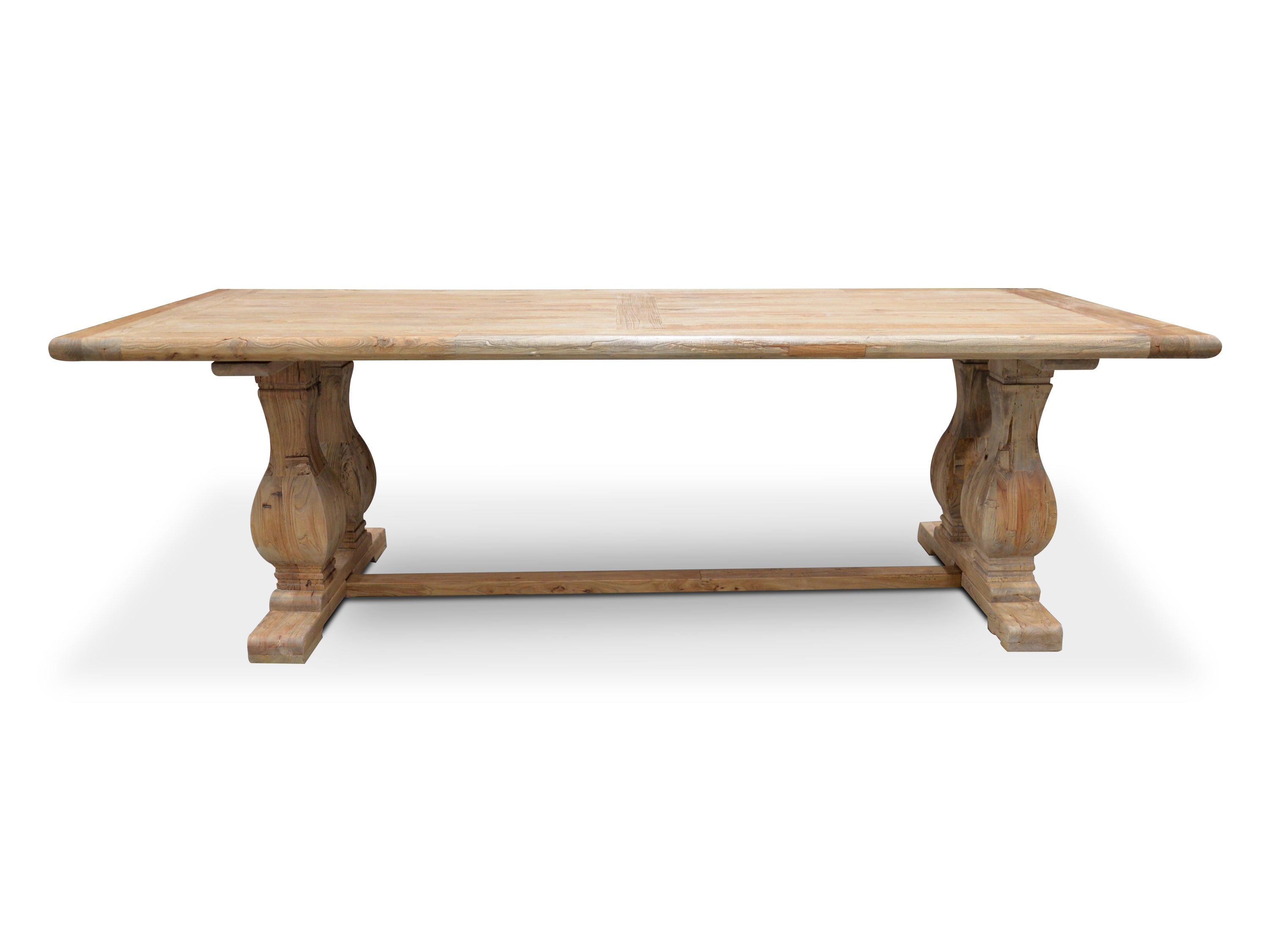 Elm Wood Dining Table 3m - Rustic Natural - image 2