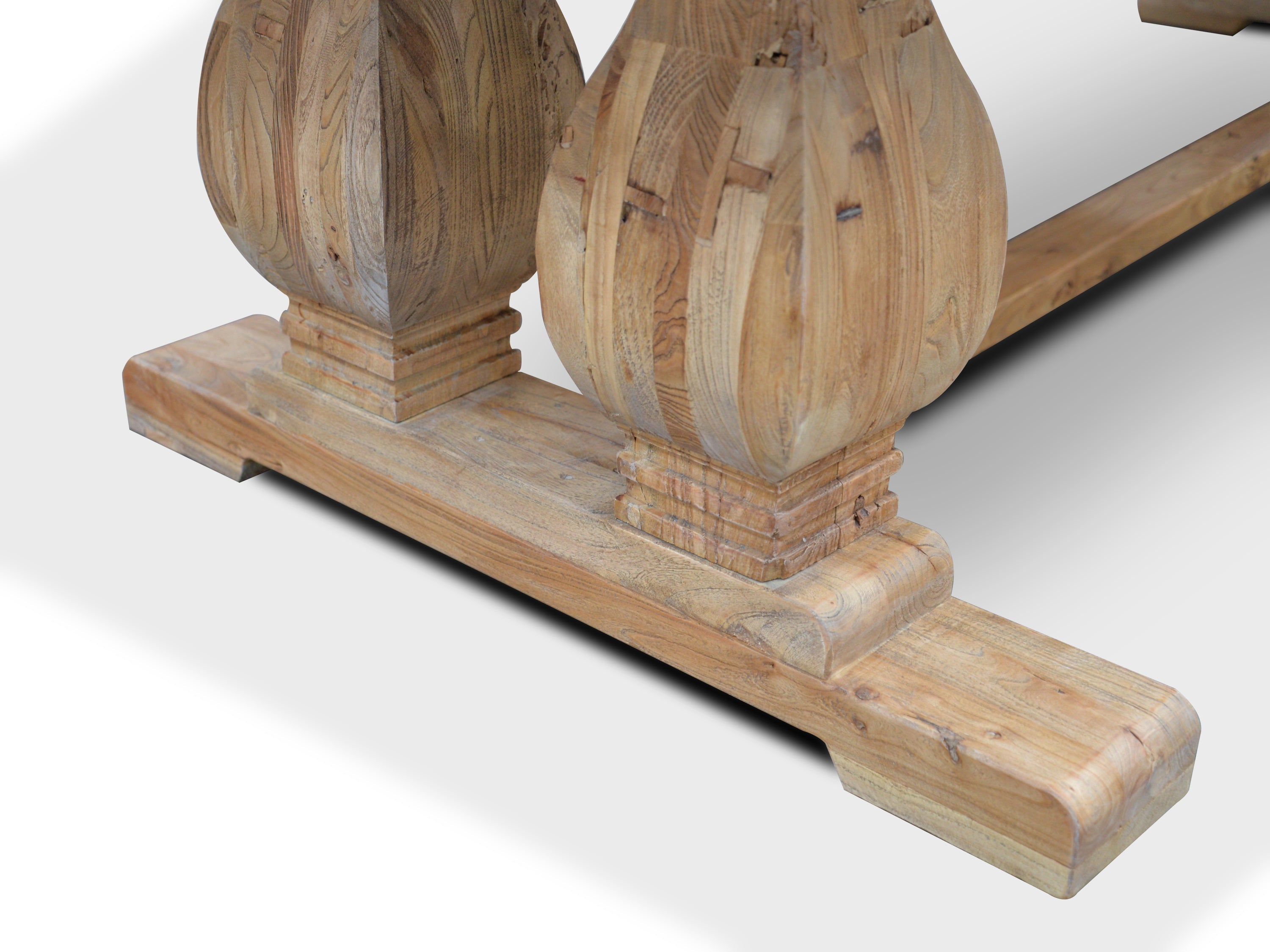 Elm Wood Dining Table 3m - Rustic Natural - image 8