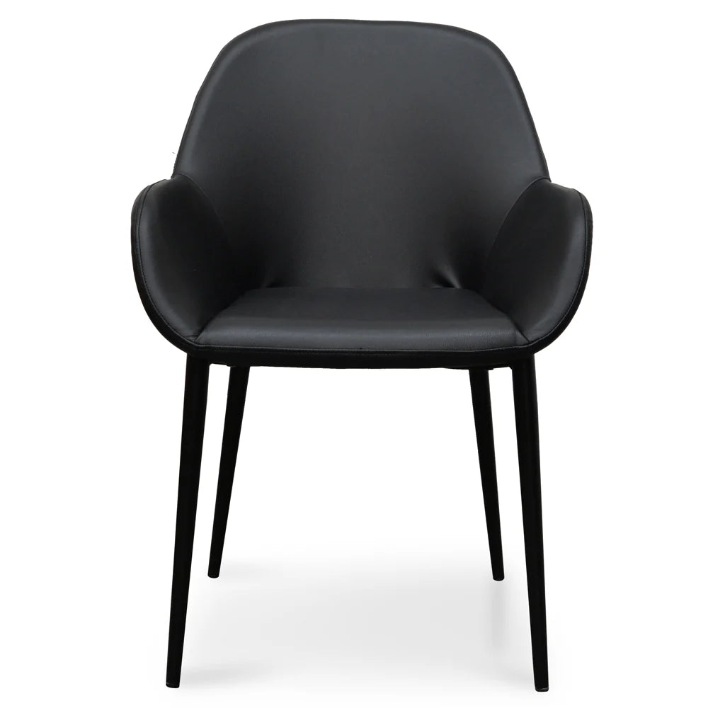 Showcasing Lokobela Dining chair - Black PU - Black Legs (Set of 2) DC2226-SDx2 Dining Chair by Calibre Furniturs