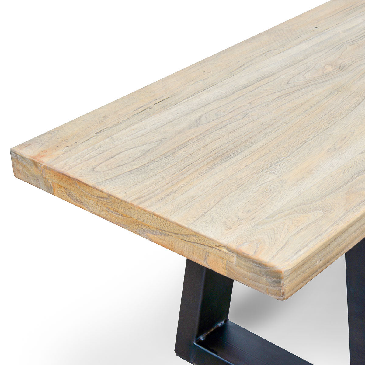 2m Reclaimed Elm Wood Bench - Natural - image 5