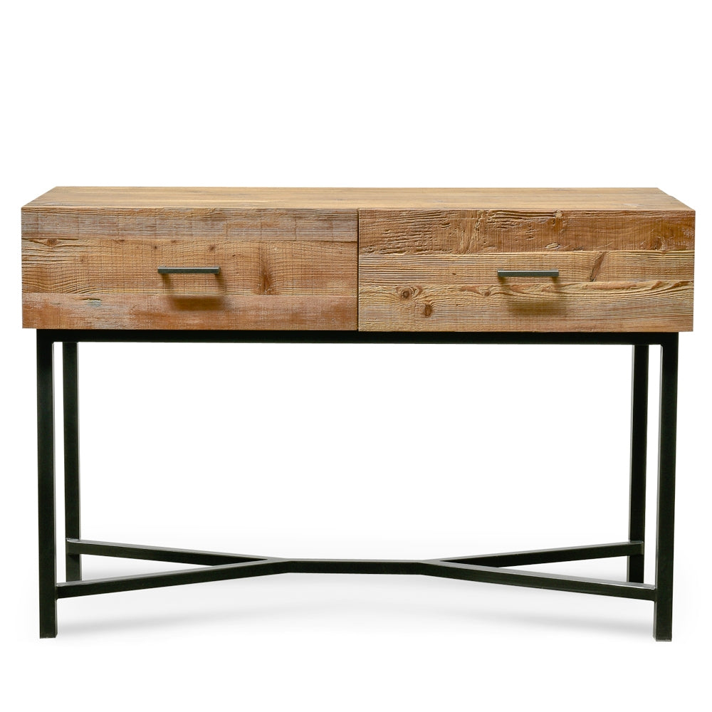 CDT2327-NI 1.2m Reclaimed Pine Console Table - Black Base