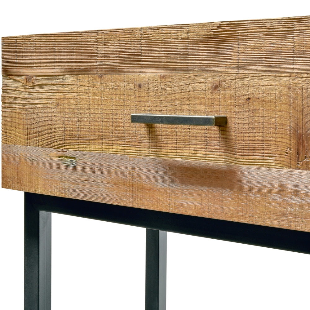 CDT2327-NI 1.2m Reclaimed Pine Console Table - Black Base