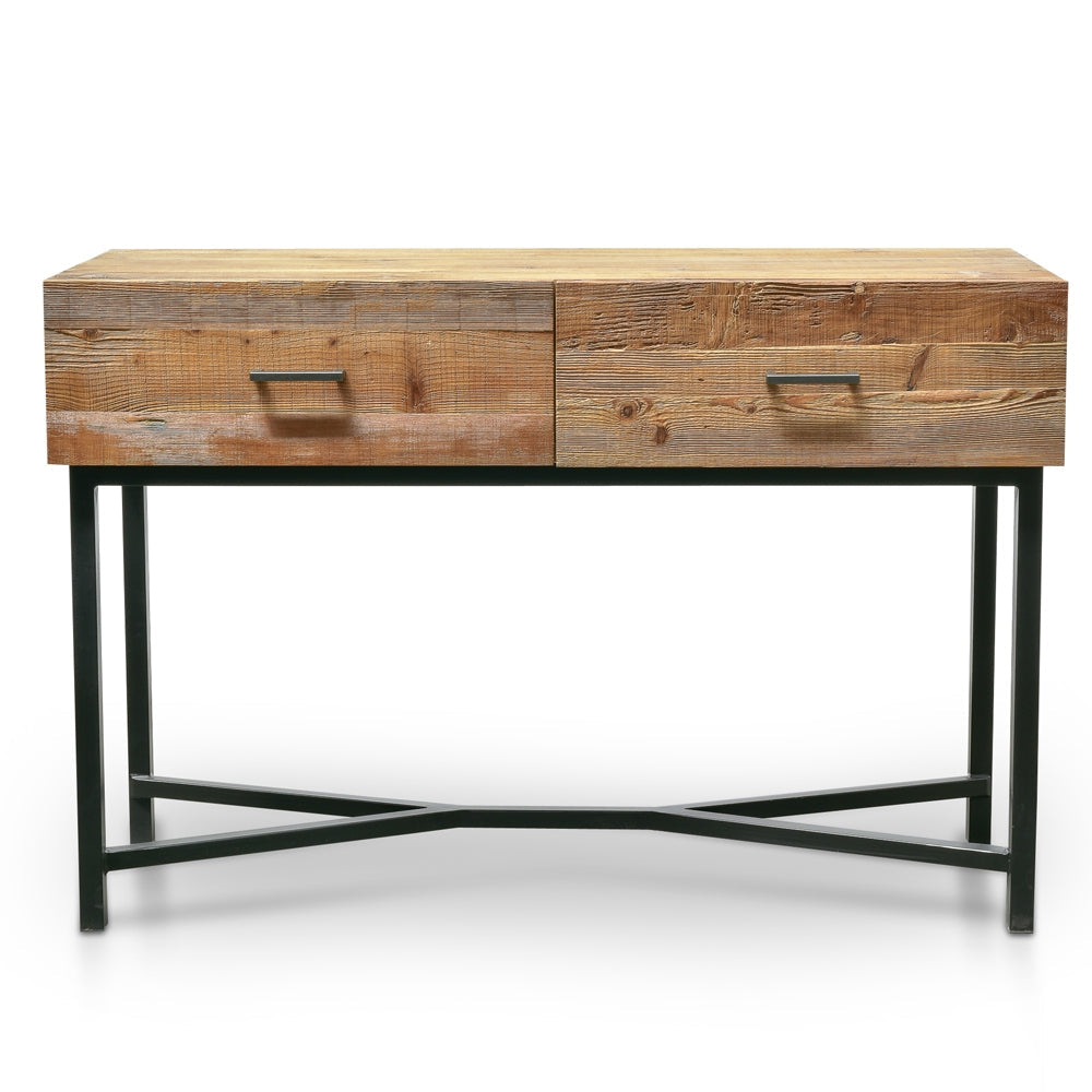 CDT2327-NI 1.2m Reclaimed Pine Console Table - Black Base