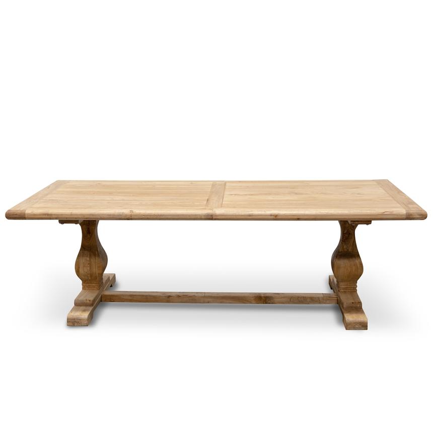 Timo Elm Wood 2.4m Dining Table - Rustic Natural