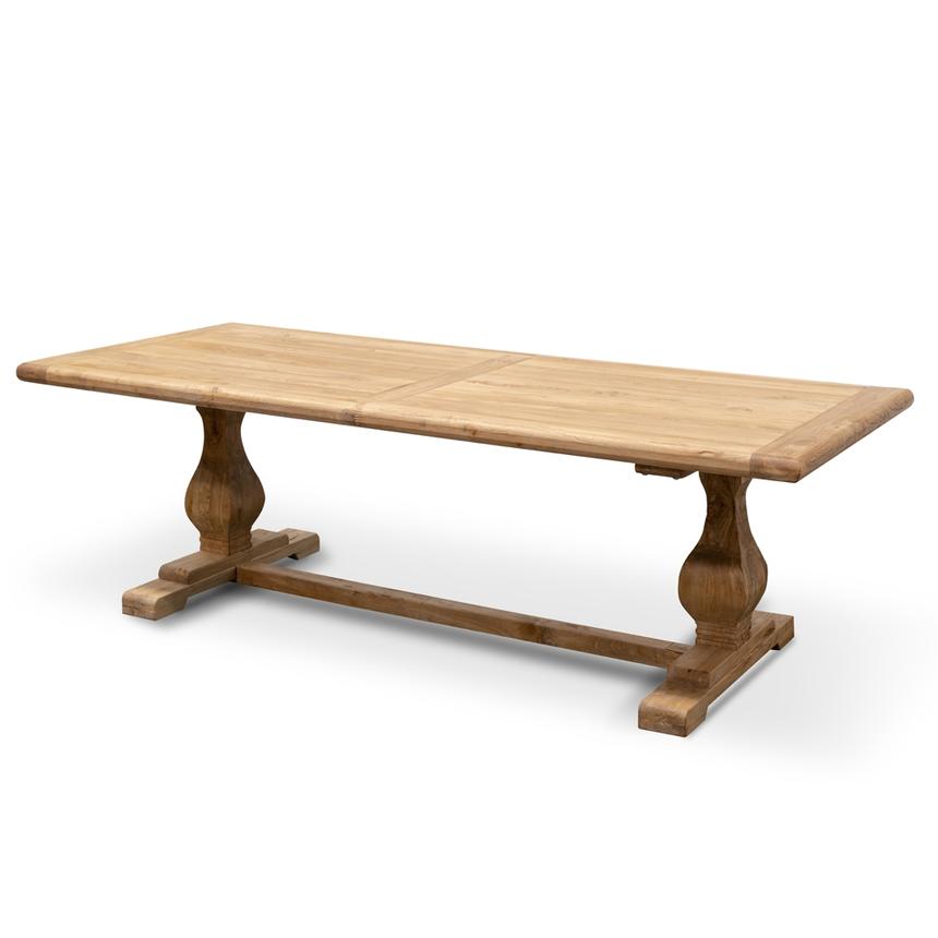 Timo Elm Wood 2.4m Dining Table - Rustic Natural