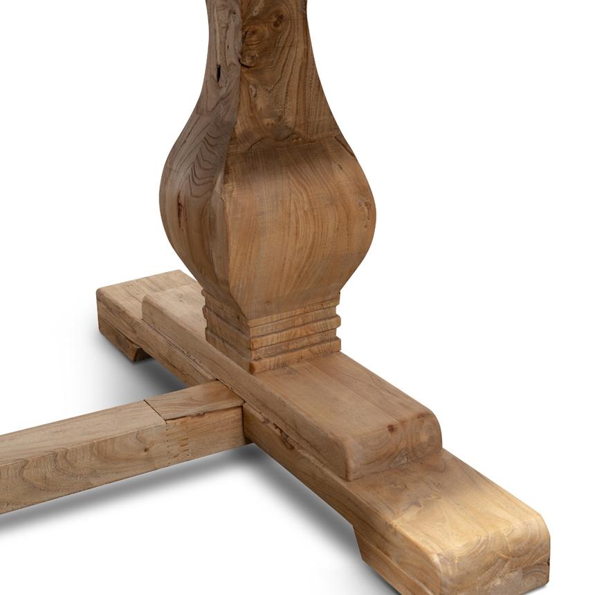 Timo Elm Wood 2.4m Dining Table - Rustic Natural