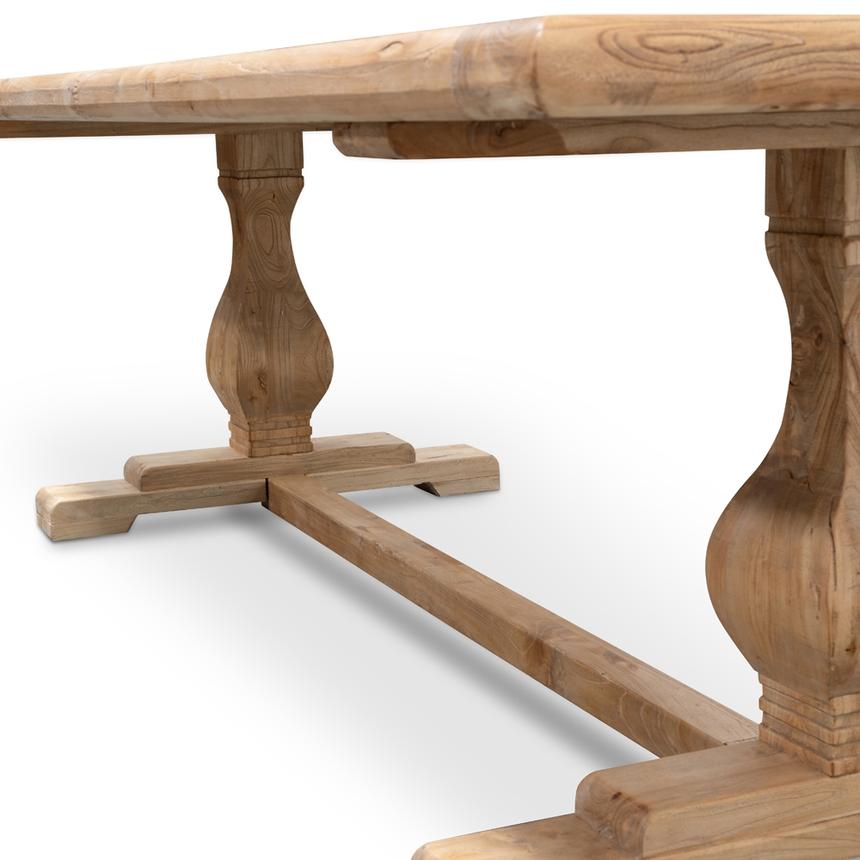 Timo Elm Wood 2.4m Dining Table - Rustic Natural