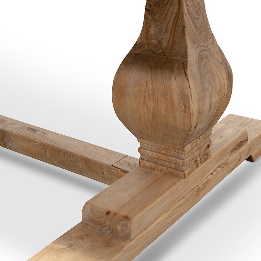 Timo Elm Wood 2.4m Dining Table - Rustic Natural