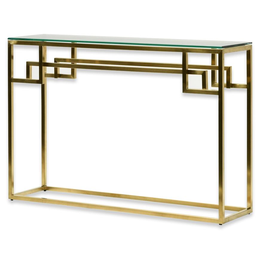 Tuva 1.15m Console Glass Table - Brushed Gold Base