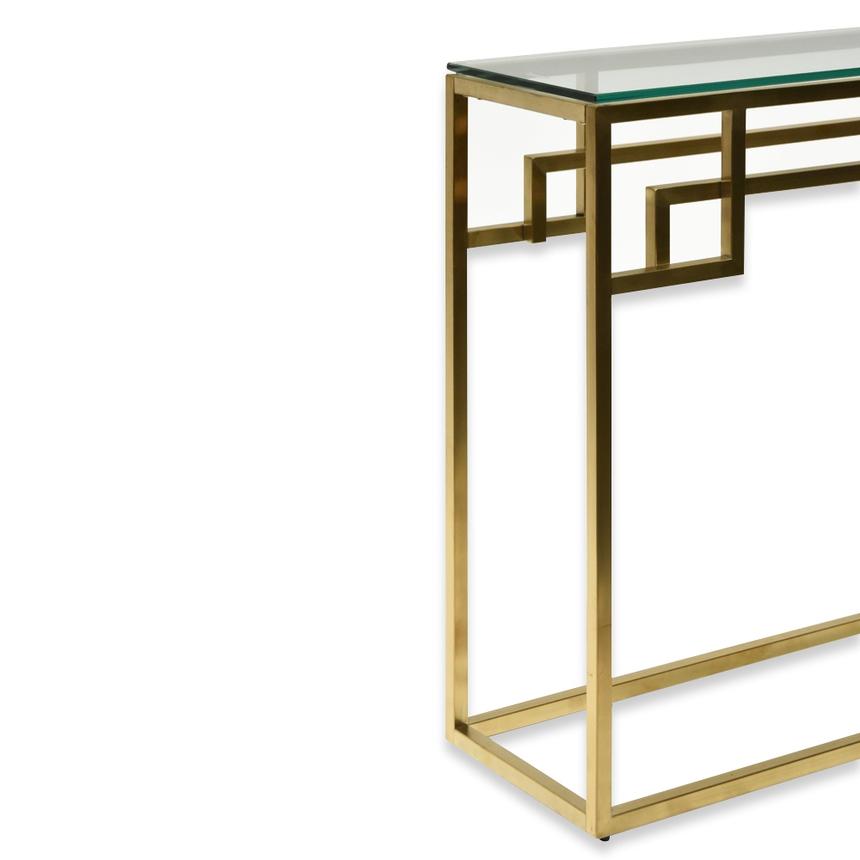 Tuva 1.15m Console Glass Table - Brushed Gold Base