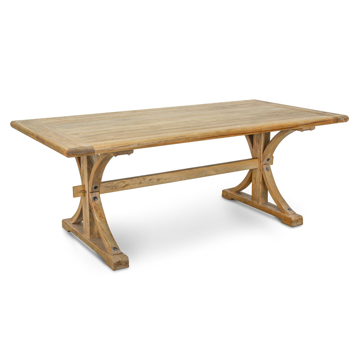 Reclaimed Elm Wood Dining Table 2m - Natural - image 2