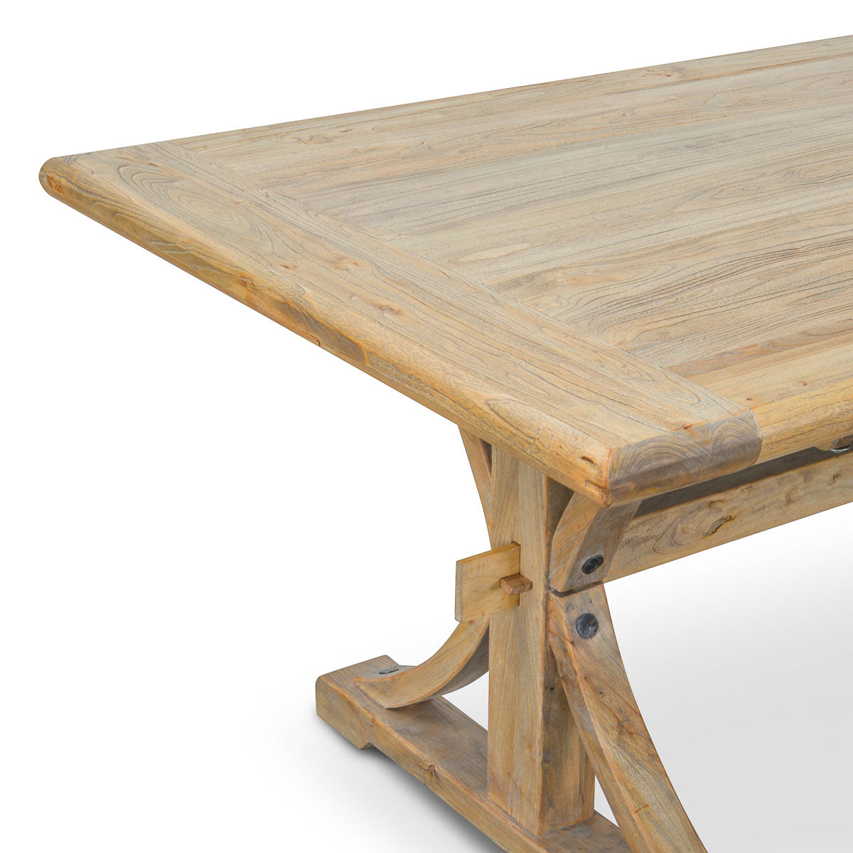 Reclaimed Elm Wood Dining Table 2m - Natural - image 4