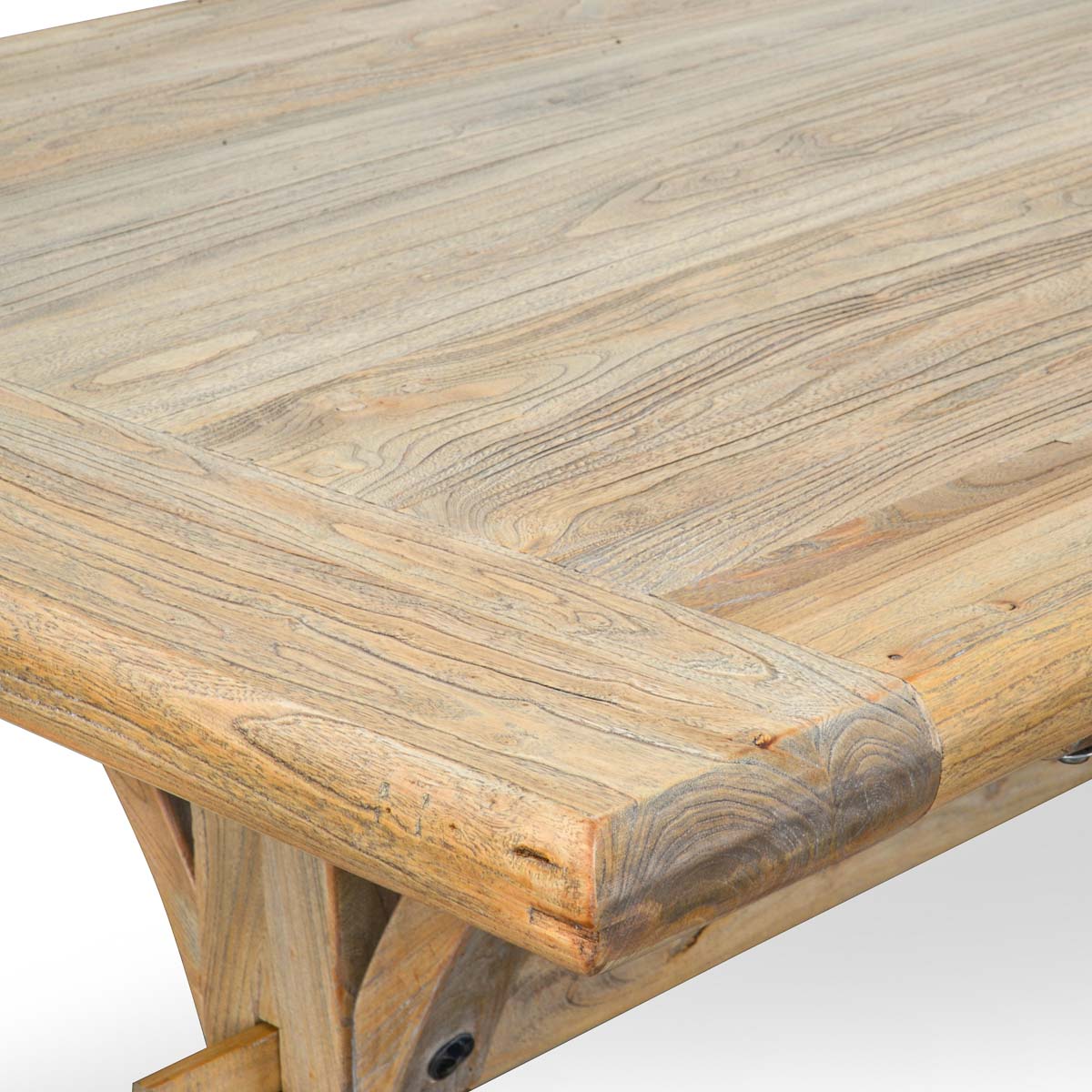 Reclaimed Elm Wood Dining Table 2m - Natural - image 5