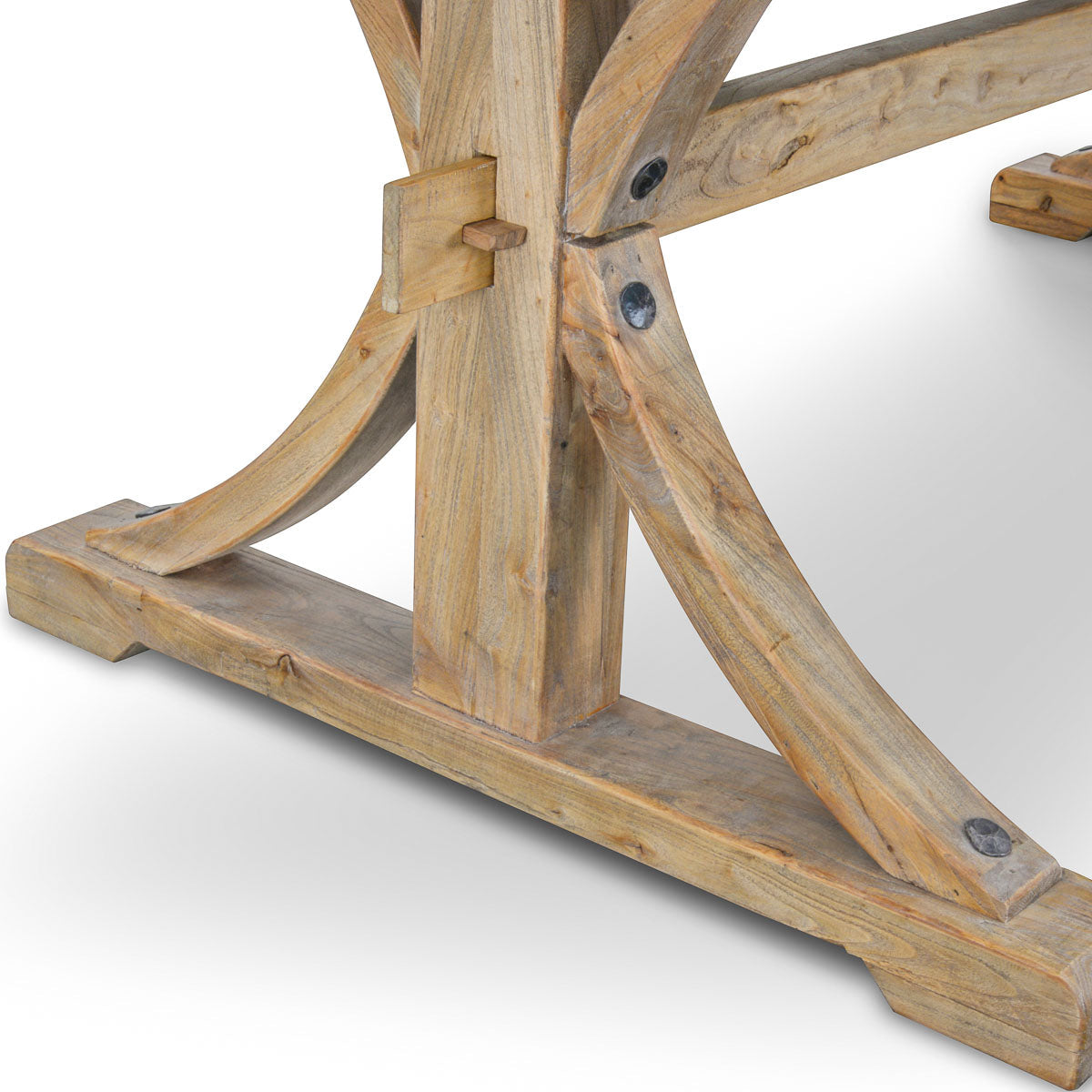 Reclaimed Elm Wood Dining Table 2m - Natural - image 8