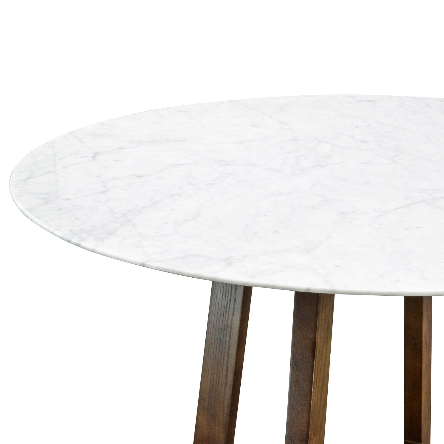 1.15m Round Marble Dining Table - Dark Brown Base - image 4