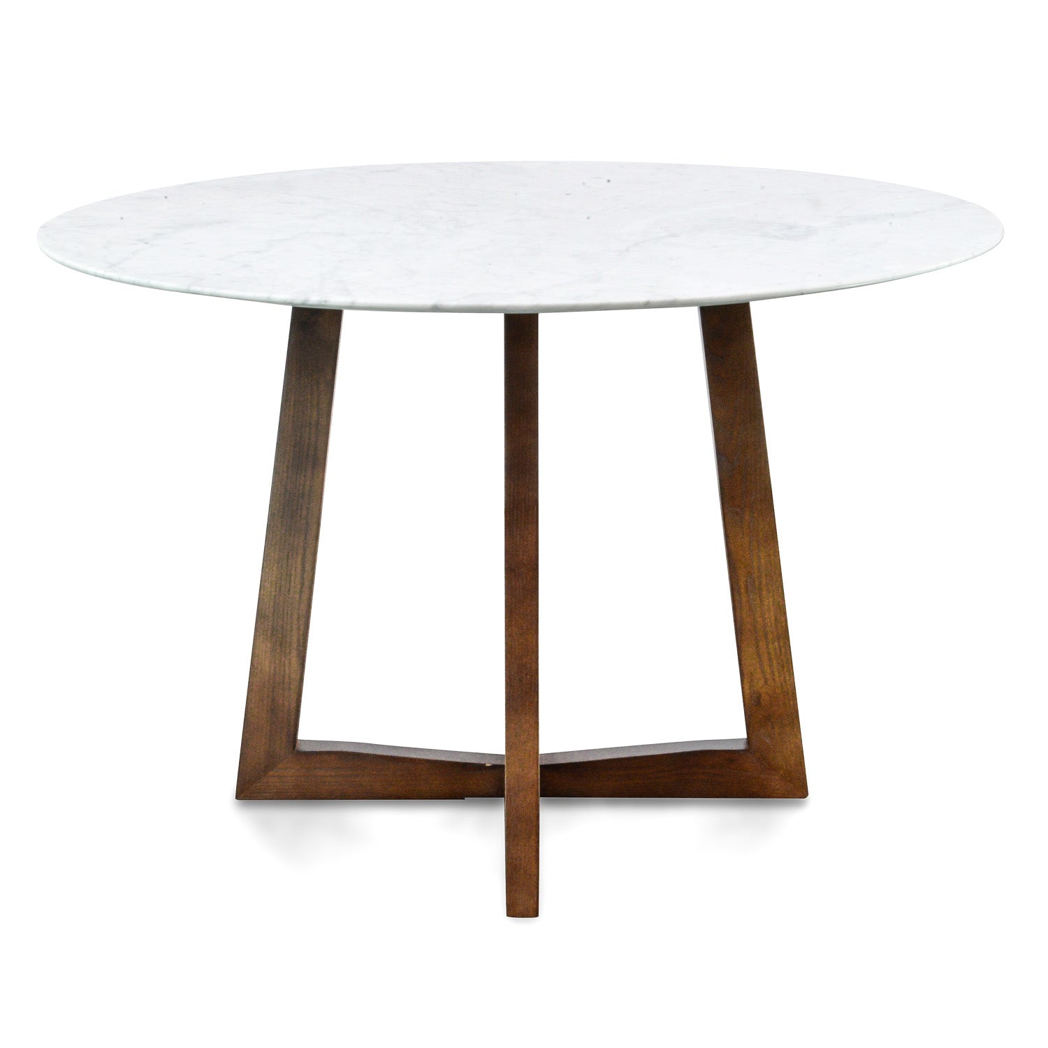 1.15m Round Marble Dining Table - Dark Brown Base - image 6