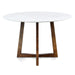1.15m Round Marble Dining Table - Dark Brown Base - image 6