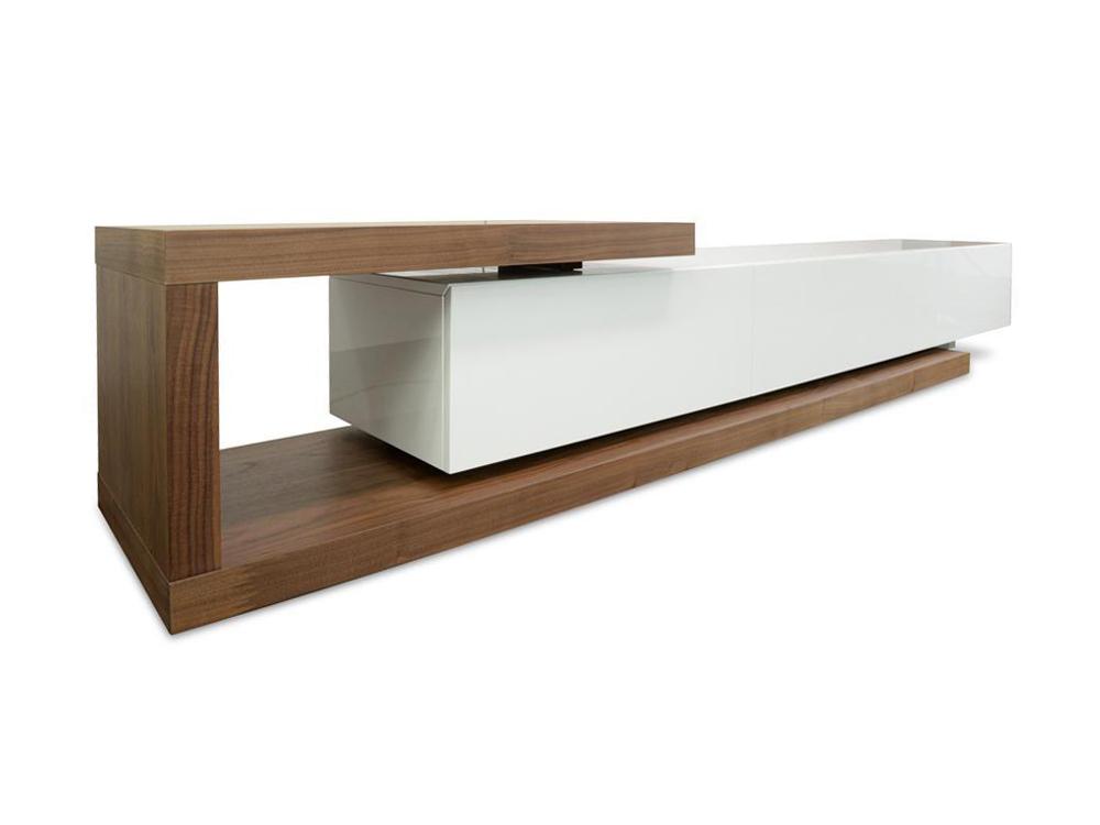 2.4m-3.07m TV Entertainment Unit - Walnut - White